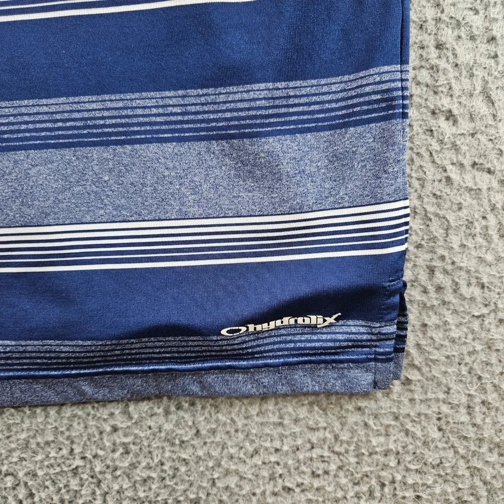 Oakley Mens Hydrolix Golf Polo Shirt Blue Striped Regular Fit Large L - Picture 5 of 9